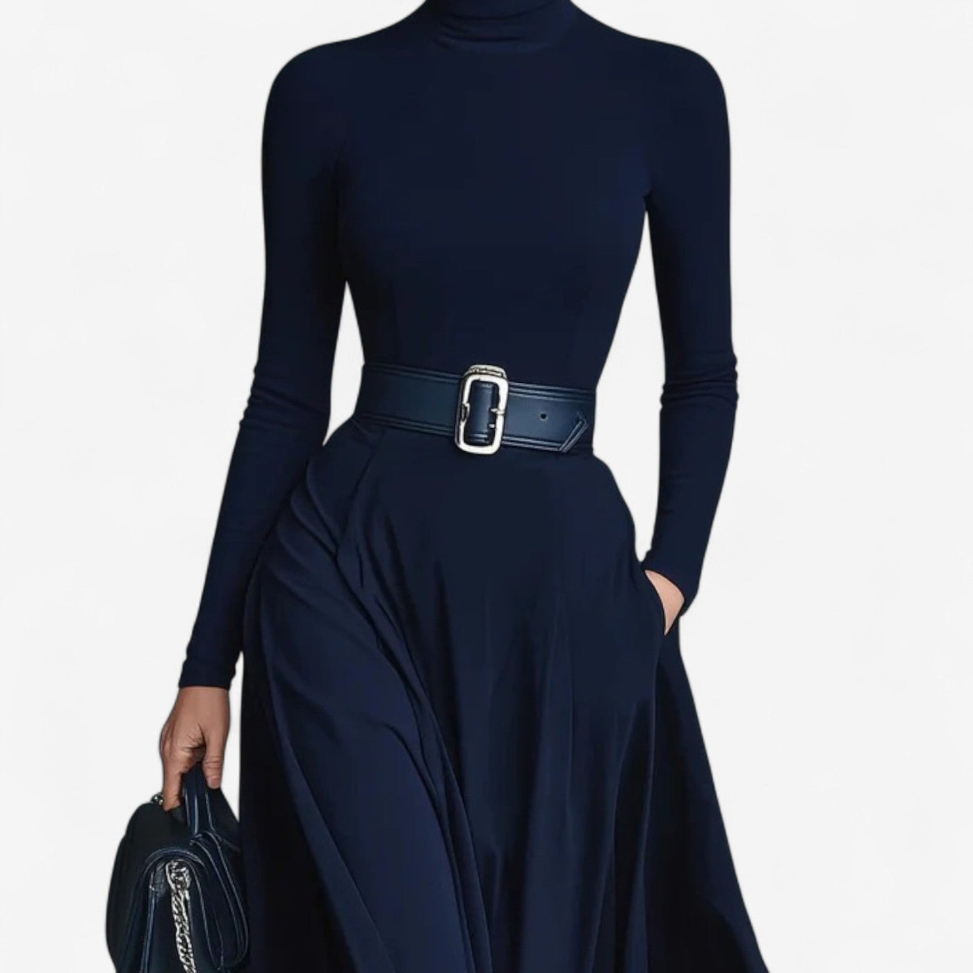 Sukienka Maxi Elsie z wysokim dekoltem